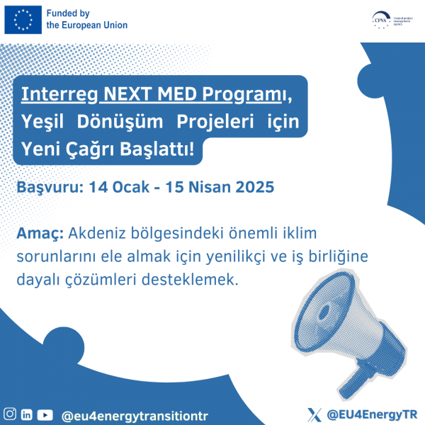 📢The Interreg NEXT MED Program has launched the Green Transition Projects Call to support innovative and collaborative solutions to address key climate challenges in the Mediterranean region.